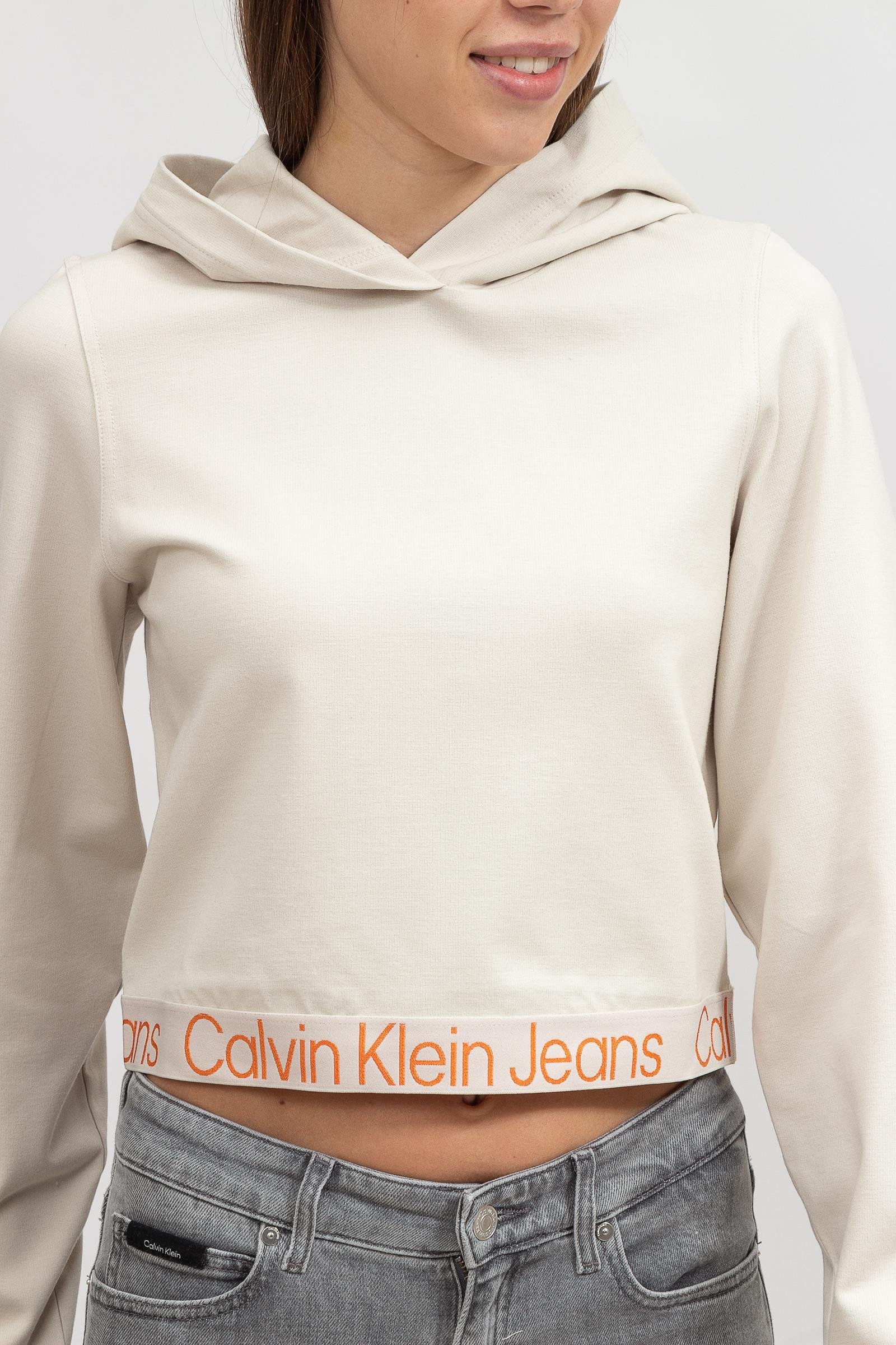 Calvin Klein Logo Tape/Jacquard Kadın Kapüşonlu Sweatshirt