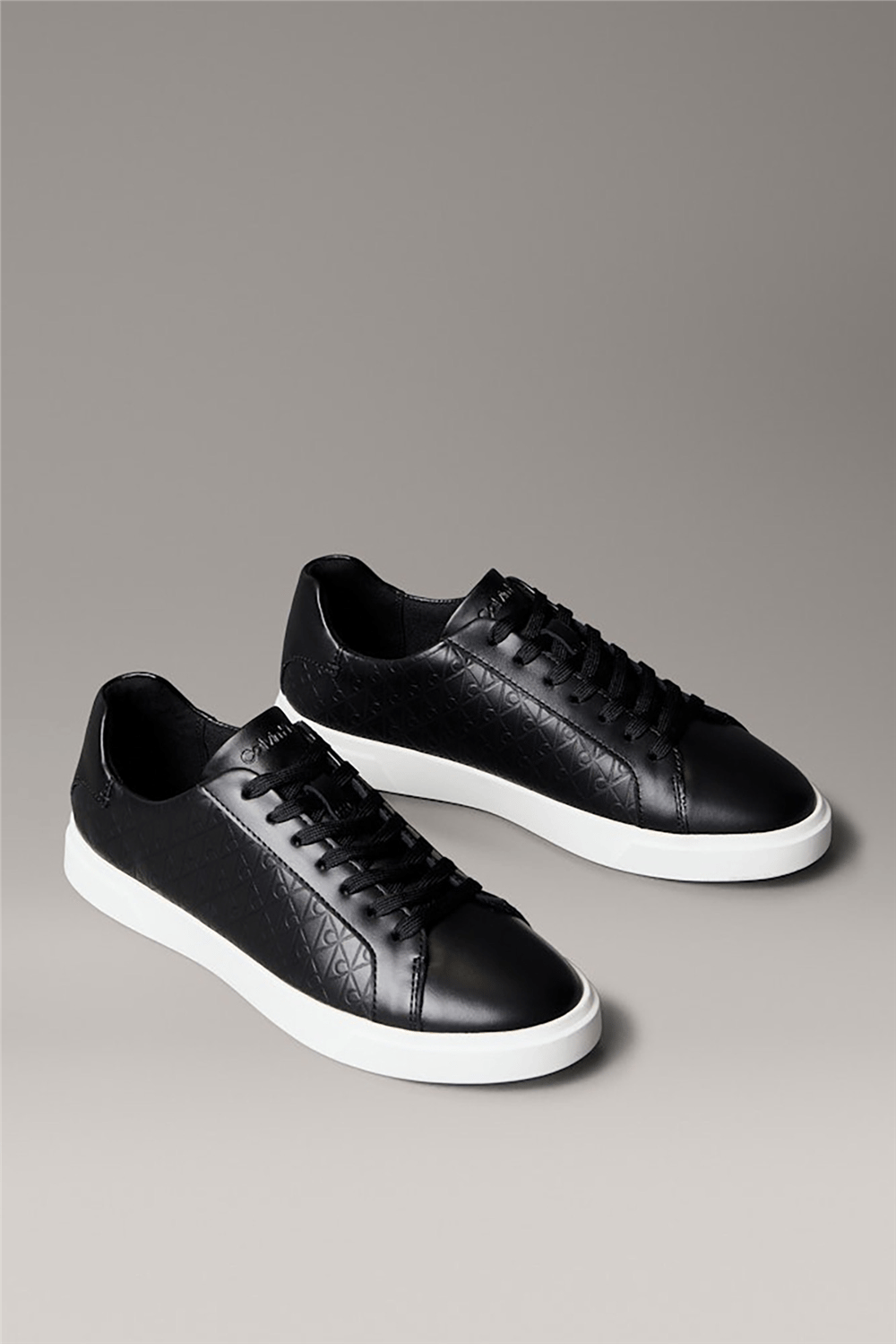 Calvin Klein Low Pro Cups Laceup Lth Aop Kadın Sneaker Siyah