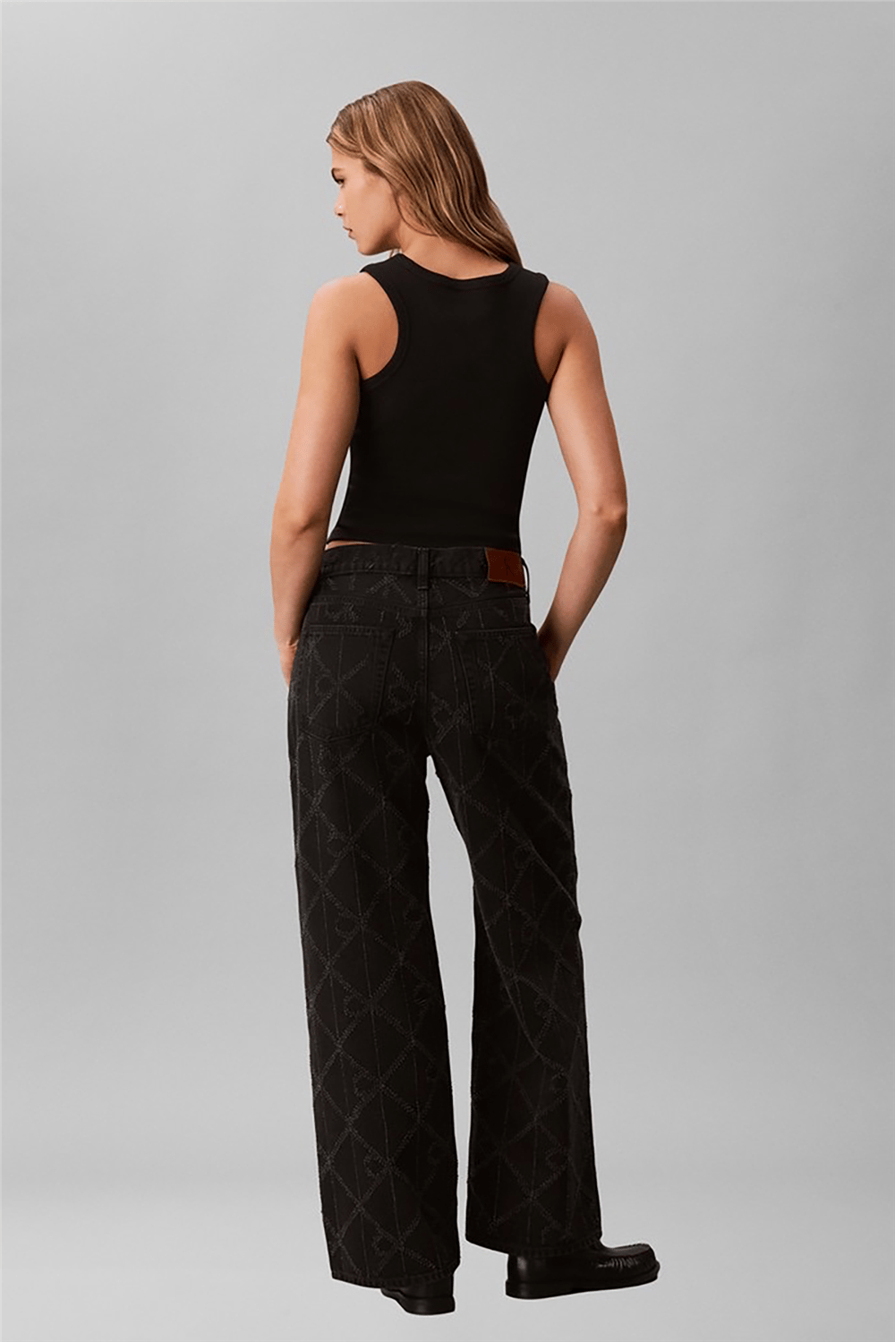 Calvin Klein Low Rise Baggy Ck Worn Black Kadın Jean Pantolon