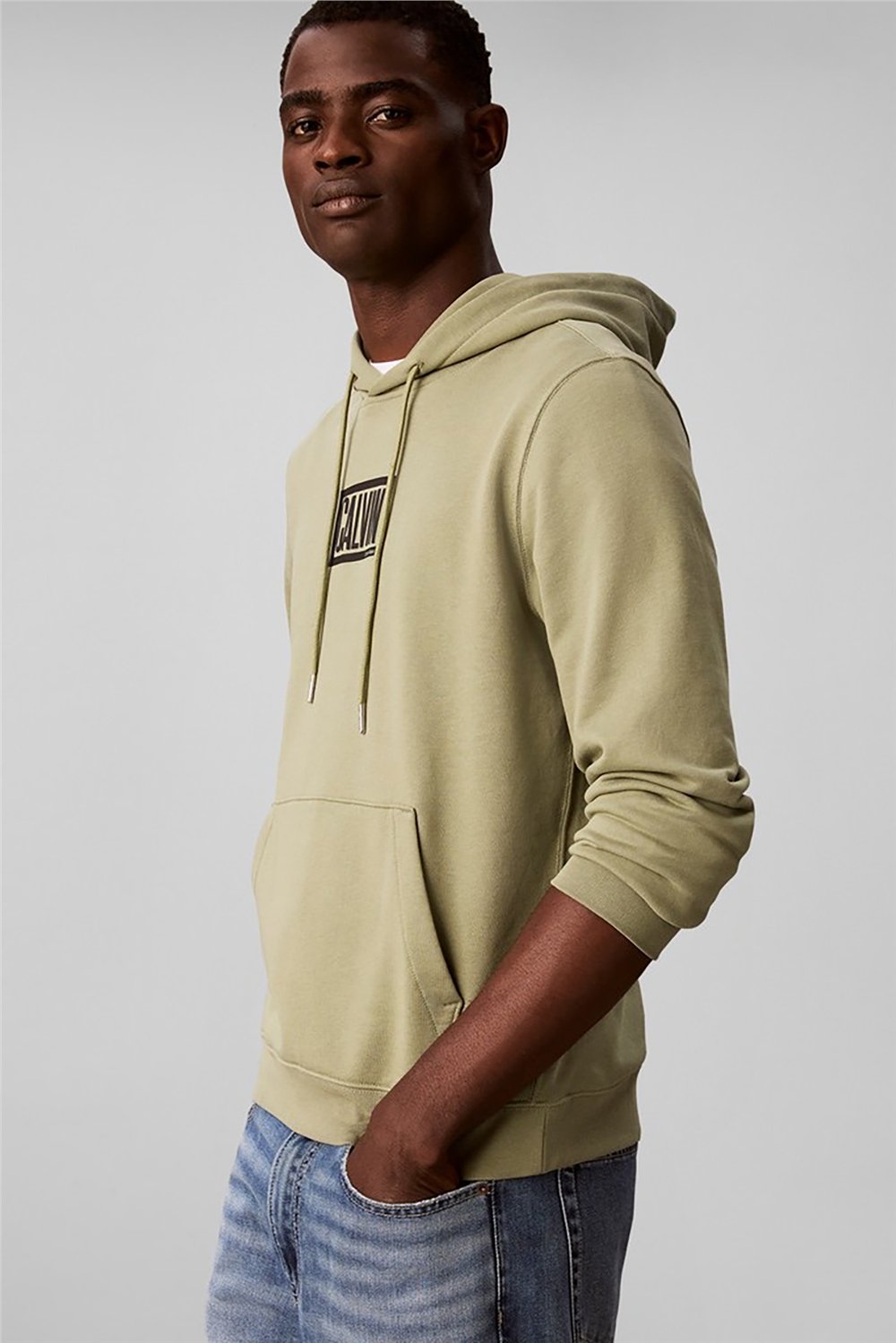 Calvin Klein Ls 350Terry Eu Clvin Box Logo Ho Erkek Bisiklet Yaka Sweatshirt