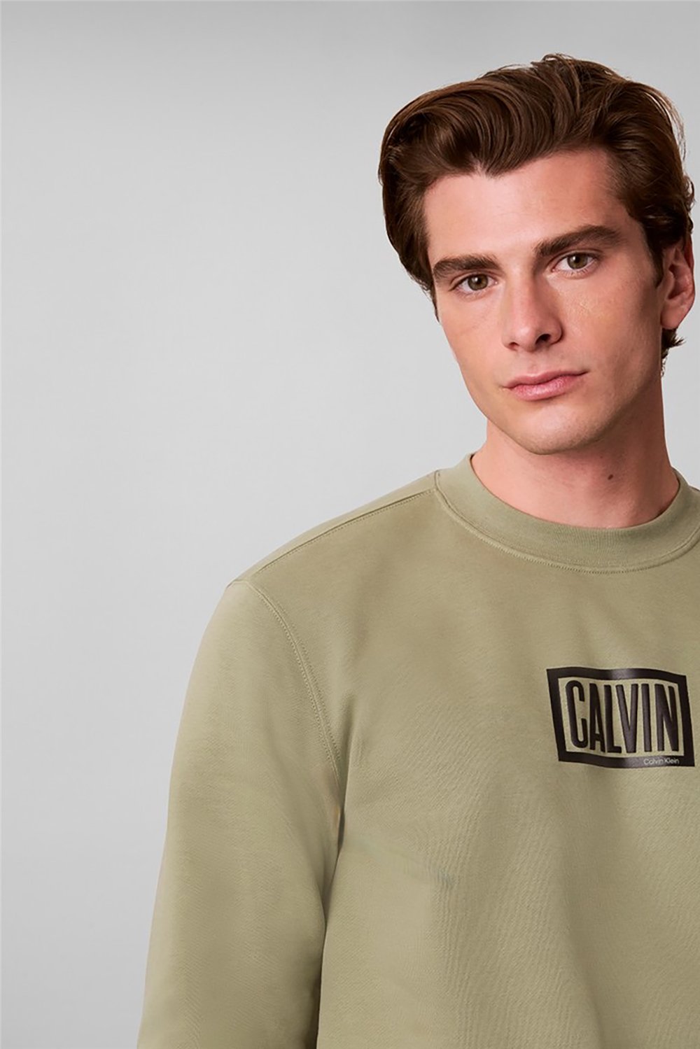 Calvin Klein Ls 350Terry Eu Clvin Box Logo Cn Erkek Bisiklet Yaka Sweatshirt