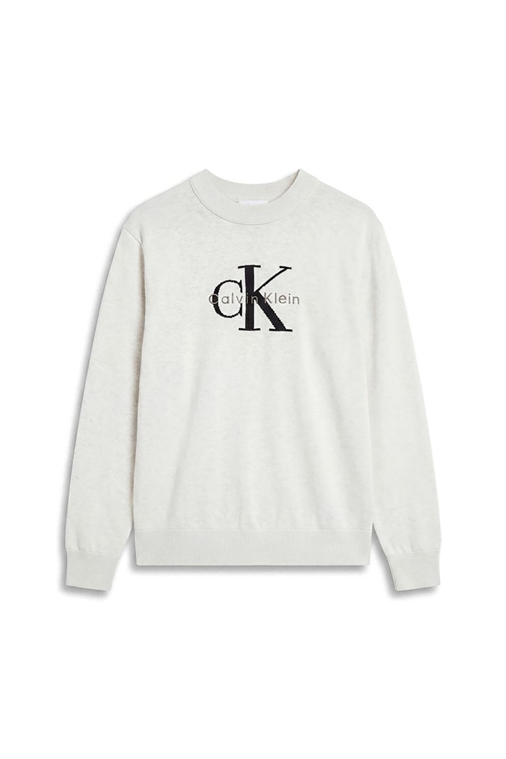 Calvin Klein Ls Clsc Cttn Mnlgo Crnk Str 12Gg Erkek Triko Beyaz