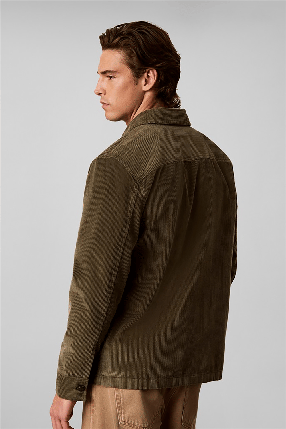 Calvin Klein Ls Corduroy Easy Overshirt Erkek Gömlek Yeşil