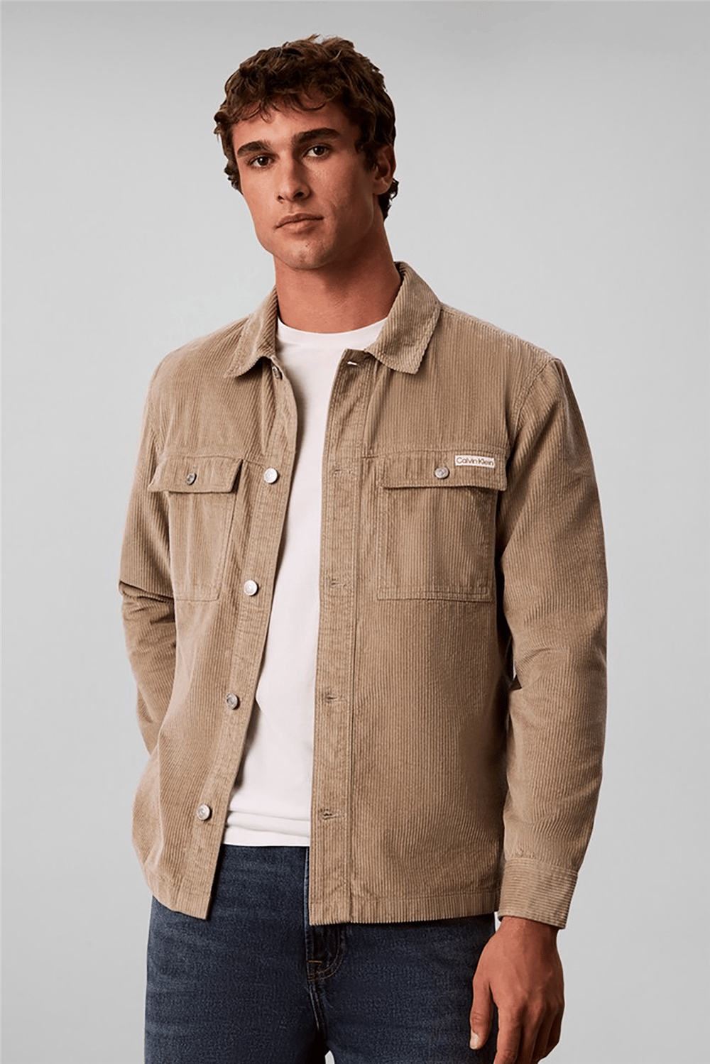 Calvin Klein Ls Corduroy Easy Overshirt Erkek Gömlek