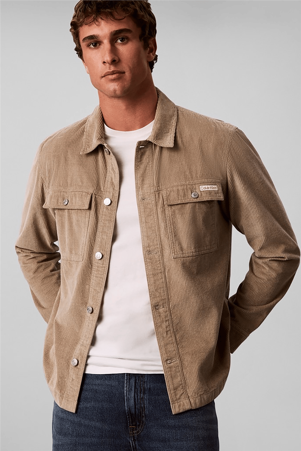 Calvin Klein Ls Corduroy Easy Overshirt Erkek Gömlek