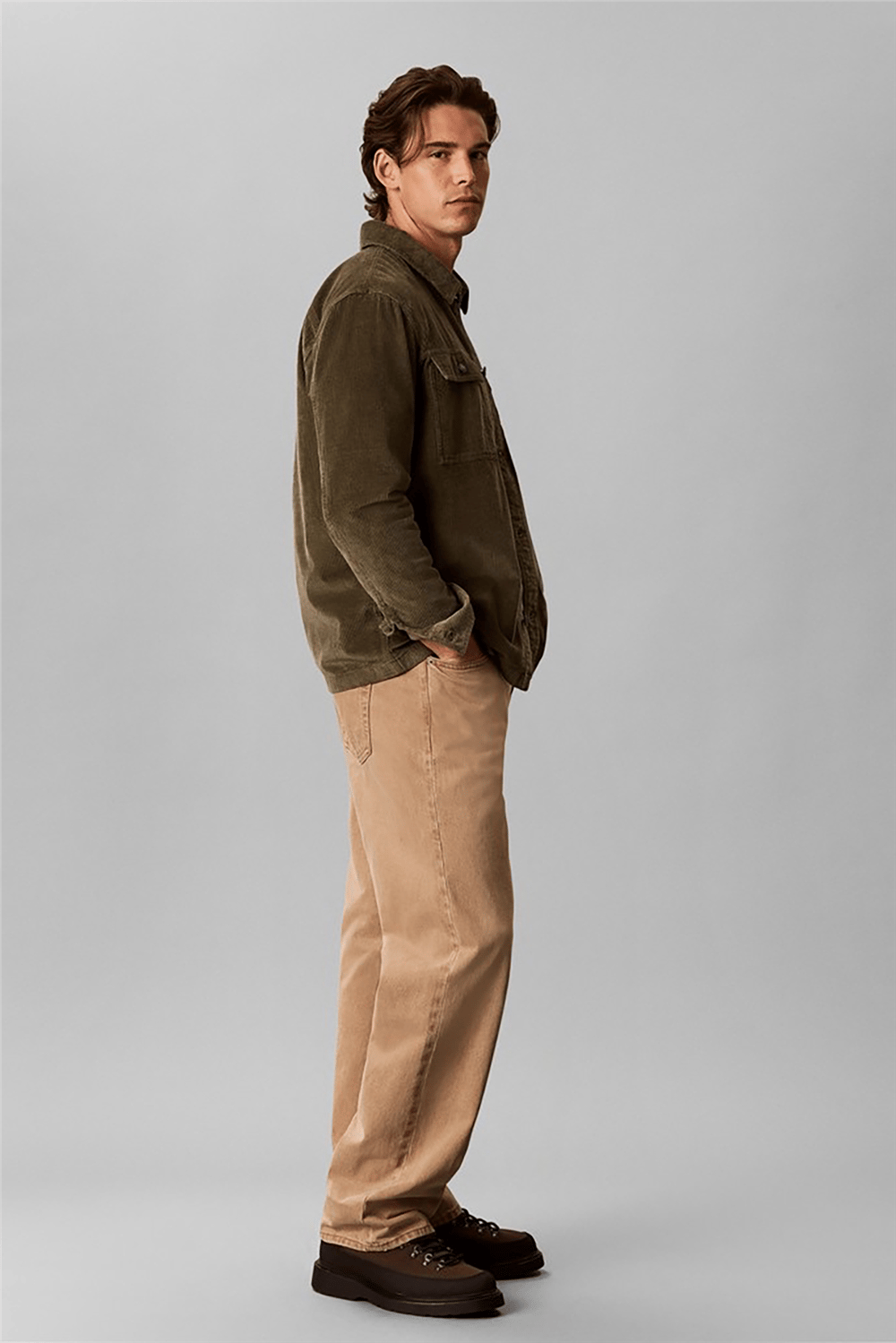 Calvin Klein Ls Corduroy Easy Overshirt Erkek Gömlek Yeşil