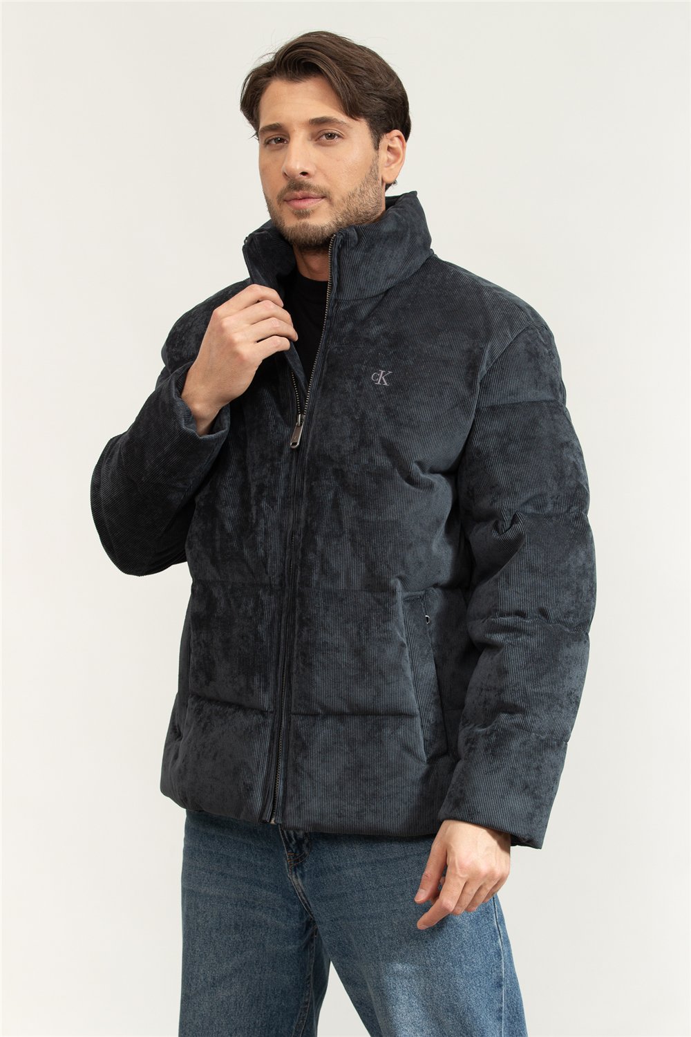 Calvin Klein Ls Corduroy Mid Wt Erkek Şişme Mont