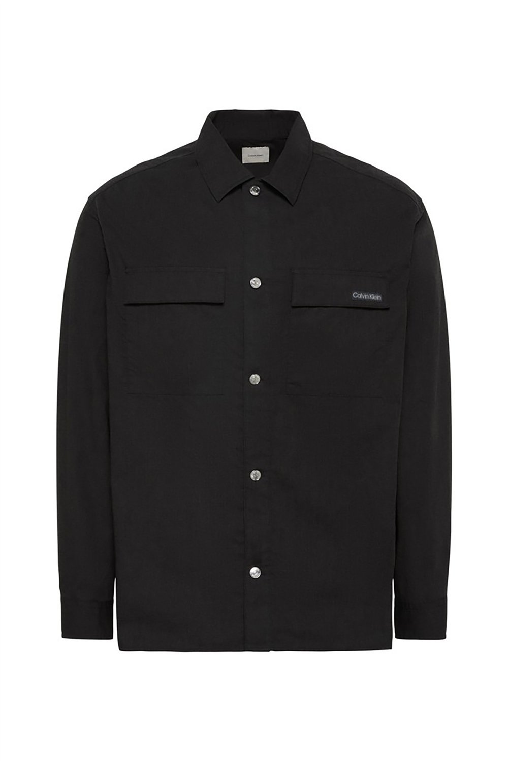 Calvin Klein Ls Cotton Nylon Utility Overshir Erkek Gömlek Siyah