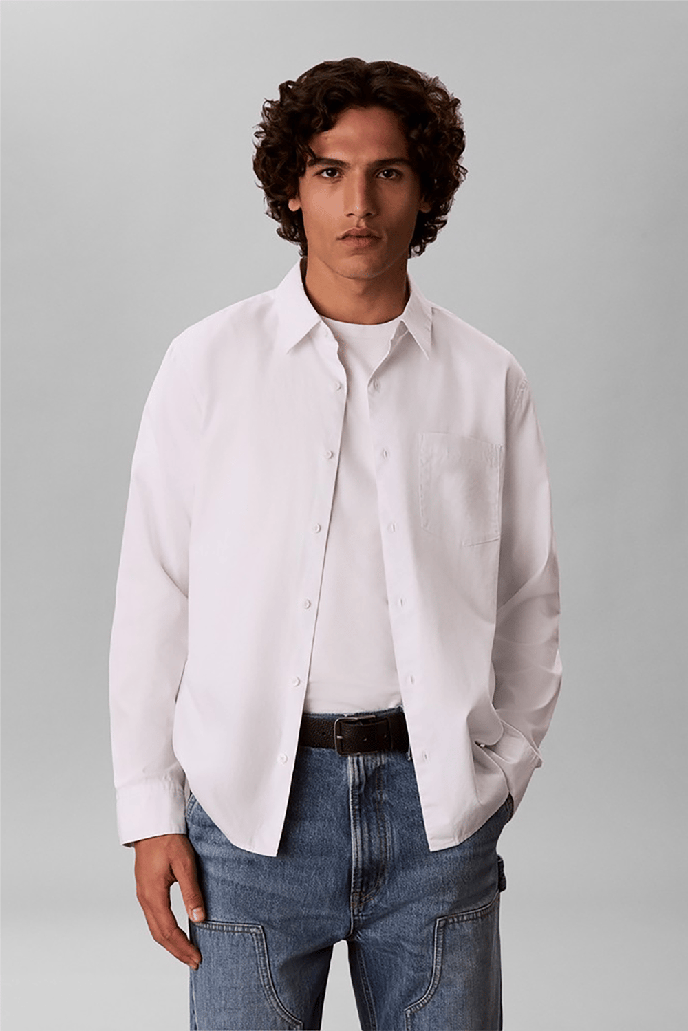 Calvin Klein Ls Eoe Oxford Classic Shirt Erkek Gömlek Beyaz