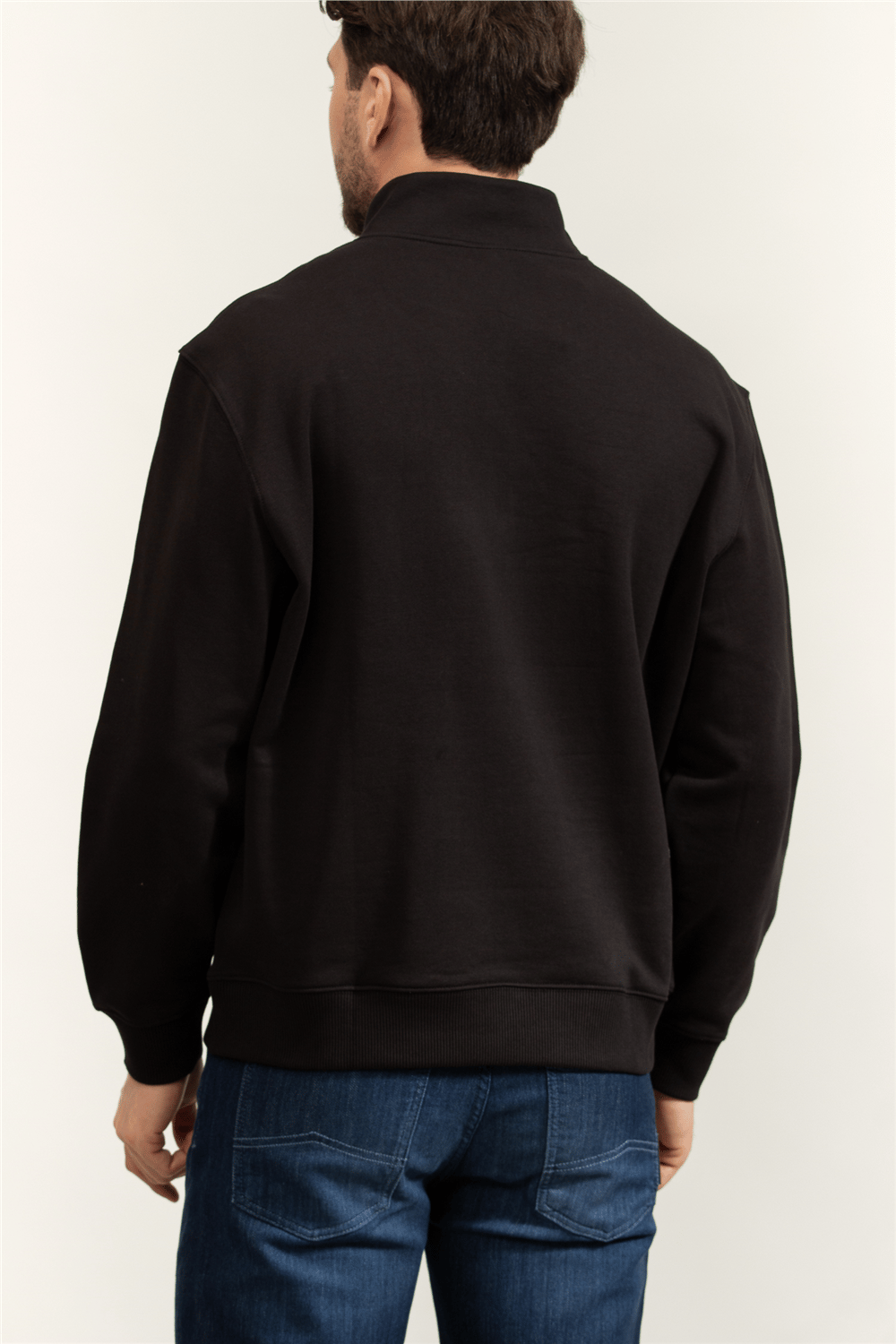 Calvin Klein LS Eu 350Terry Micro Monologo Qt Erkek Fermuarlı Sweatshirt