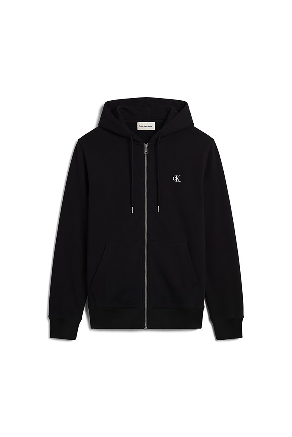 Calvin Klein Ls Eu 350Terry Mnogrm Fz Hoodie Erkek Kapüşonlu Sweatshirt Siyah