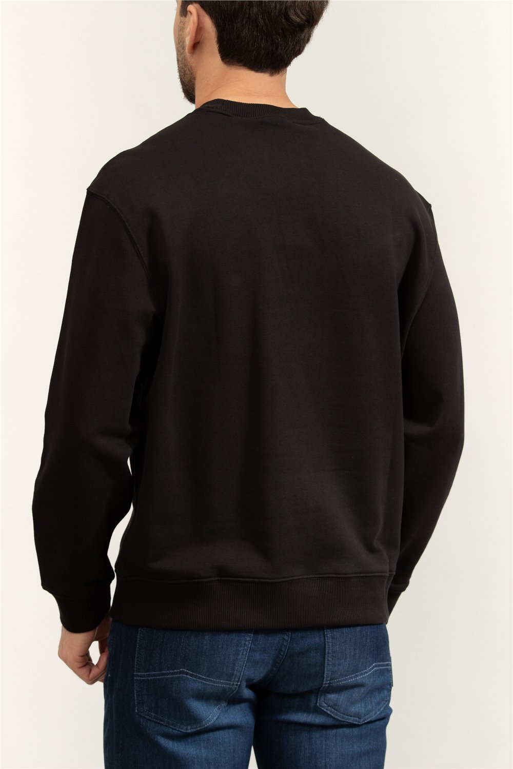 Calvin Klein LS Eu 350Terry Monologo Cn Swtsh Erkek Bisiklet Yaka Sweatshirt