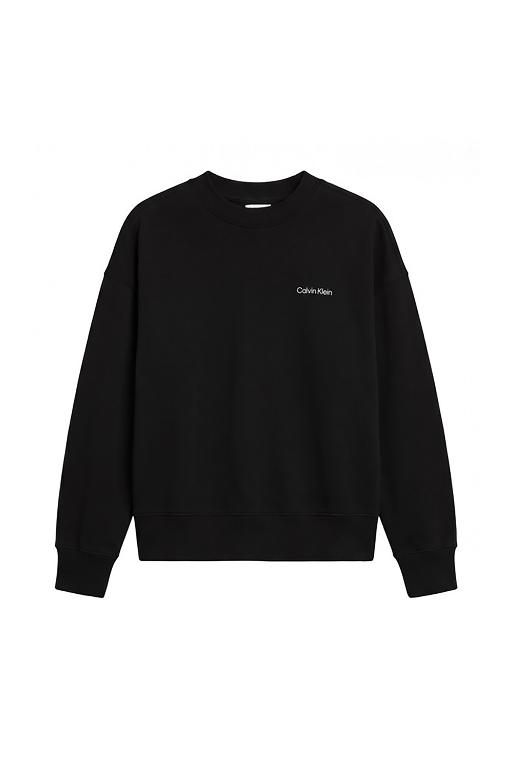 Calvin Klein Ls Feminine Logo French Terry Cr Kadın Bisiklet Yaka Sweatshirt Siyah