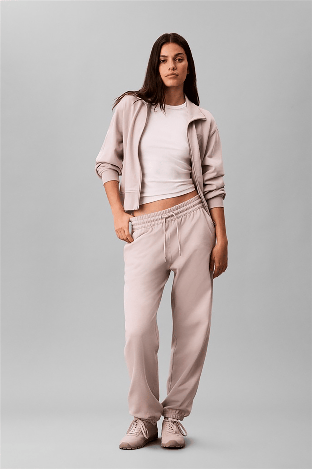 Calvin Klein Ls French Terry Elevated Emblem Kadın Bisiklet Yaka Sweatshirt