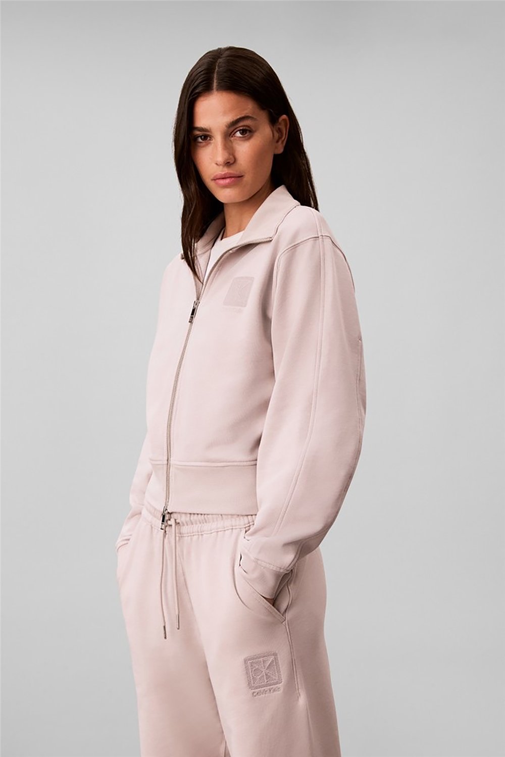 Calvin Klein Ls French Terry Elevated Emblem Kadın Bisiklet Yaka Sweatshirt