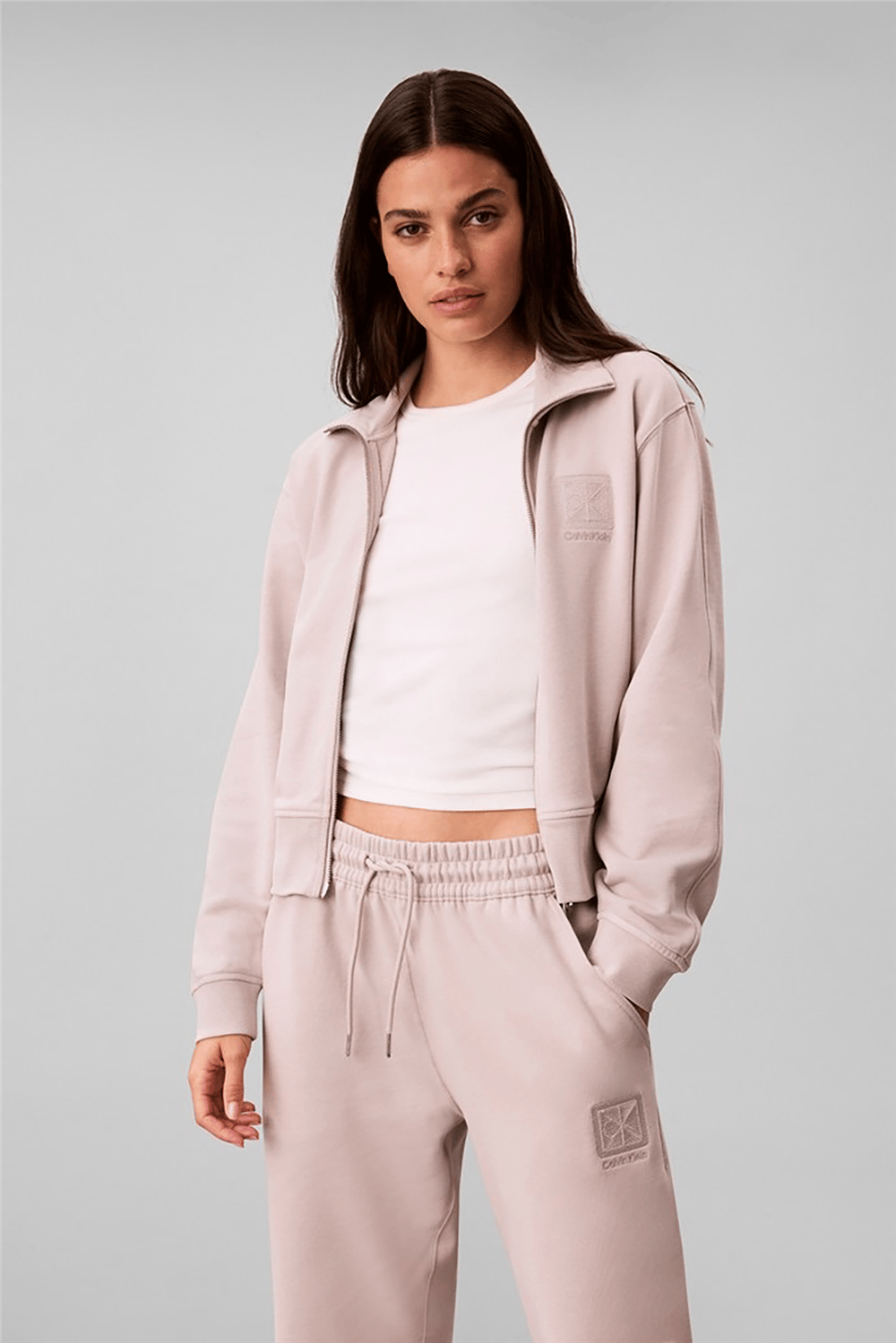 Calvin Klein Ls French Terry Elevated Emblem Kadın Bisiklet Yaka Sweatshirt