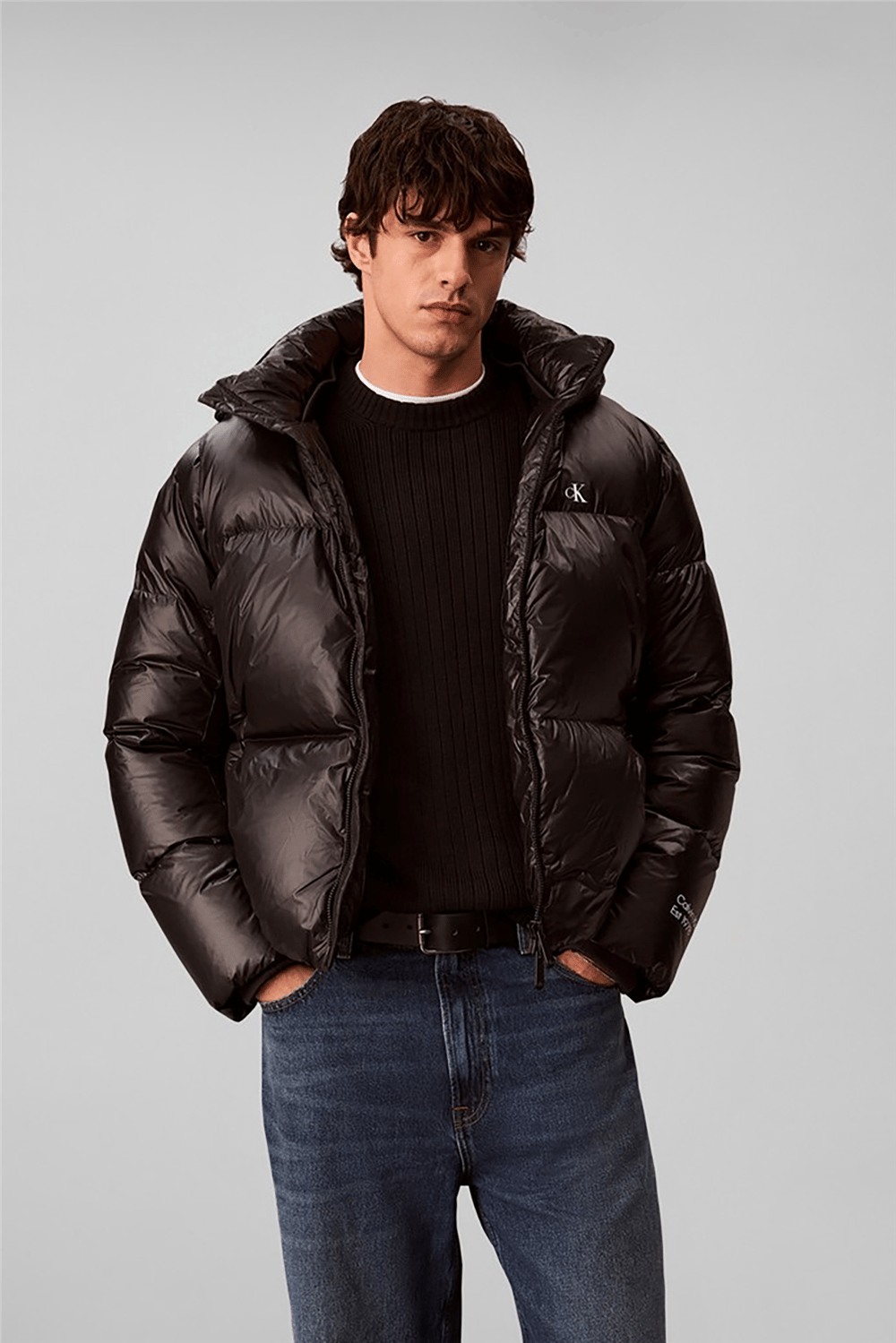 Calvin Klein Ls Glossy Detachable Hd Down Puf Erkek Şişme Mont Siyah