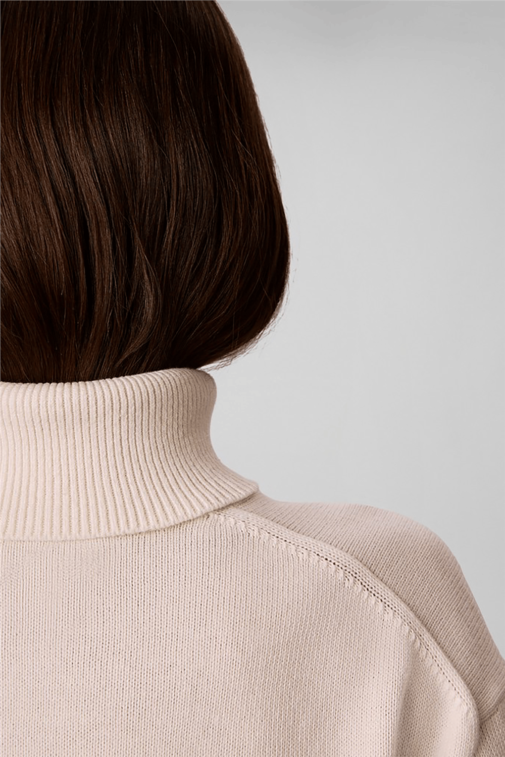 Calvin Klein Ls Logo Tneck Pullover Kadın Triko Beyaz