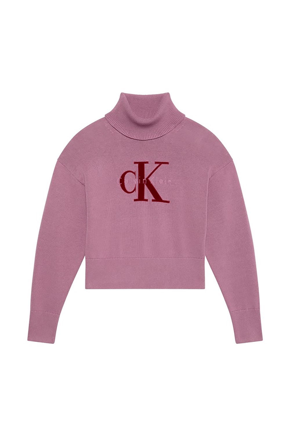 Calvin Klein Ls Logo Tneck Pullover Kadın Triko
