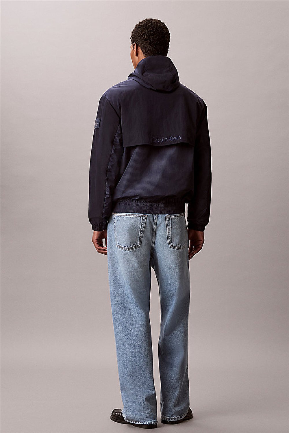 Calvin Klein Ls Ltwt Nylon Mixed Media Windbr Erkek Rüzgarlık Lacivert