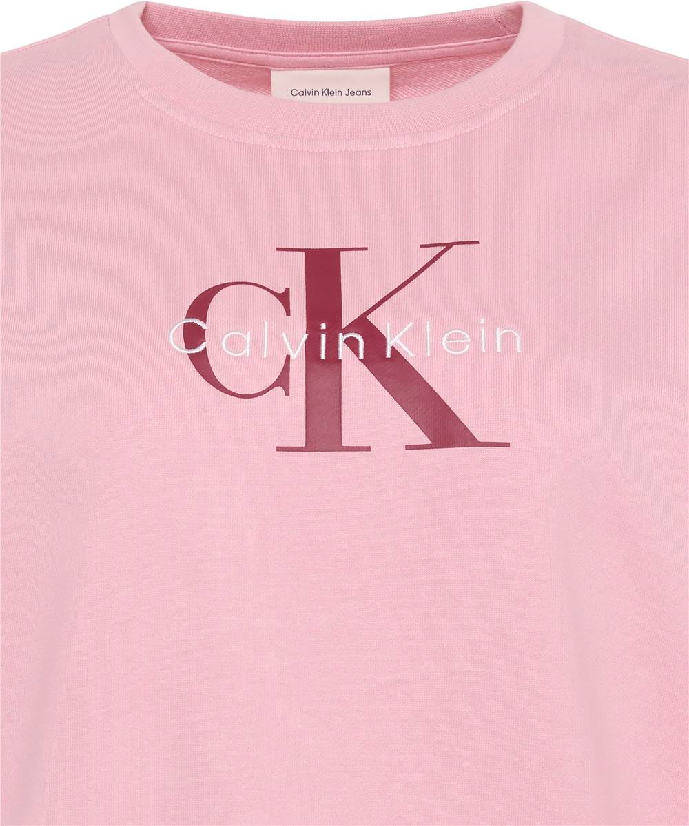 Calvin Klein Ls Monologo French Terry Rlxd Cn Kadın Bisiklet Yaka Sweatshirt