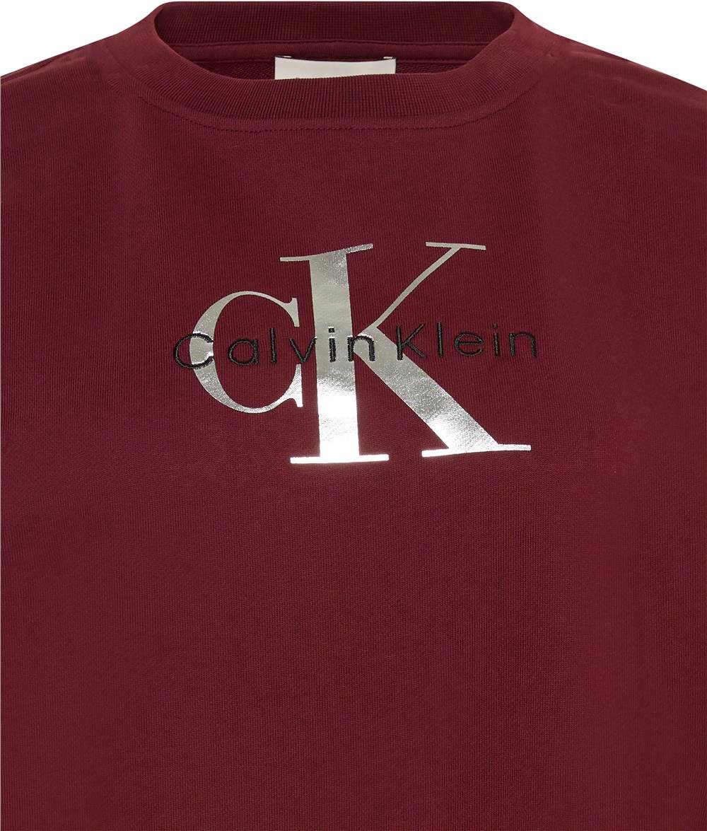 Calvin Klein Ls Monologo French Terry Rlxd Cn Kadın Bisiklet Yaka Sweatshirt