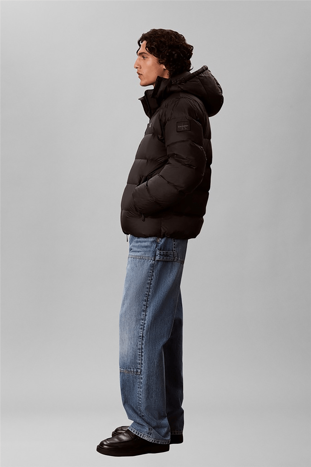Calvin Klein Ls Nyln Zp Off Hod Down Pufr Jkt Erkek Şişme Mont Siyah