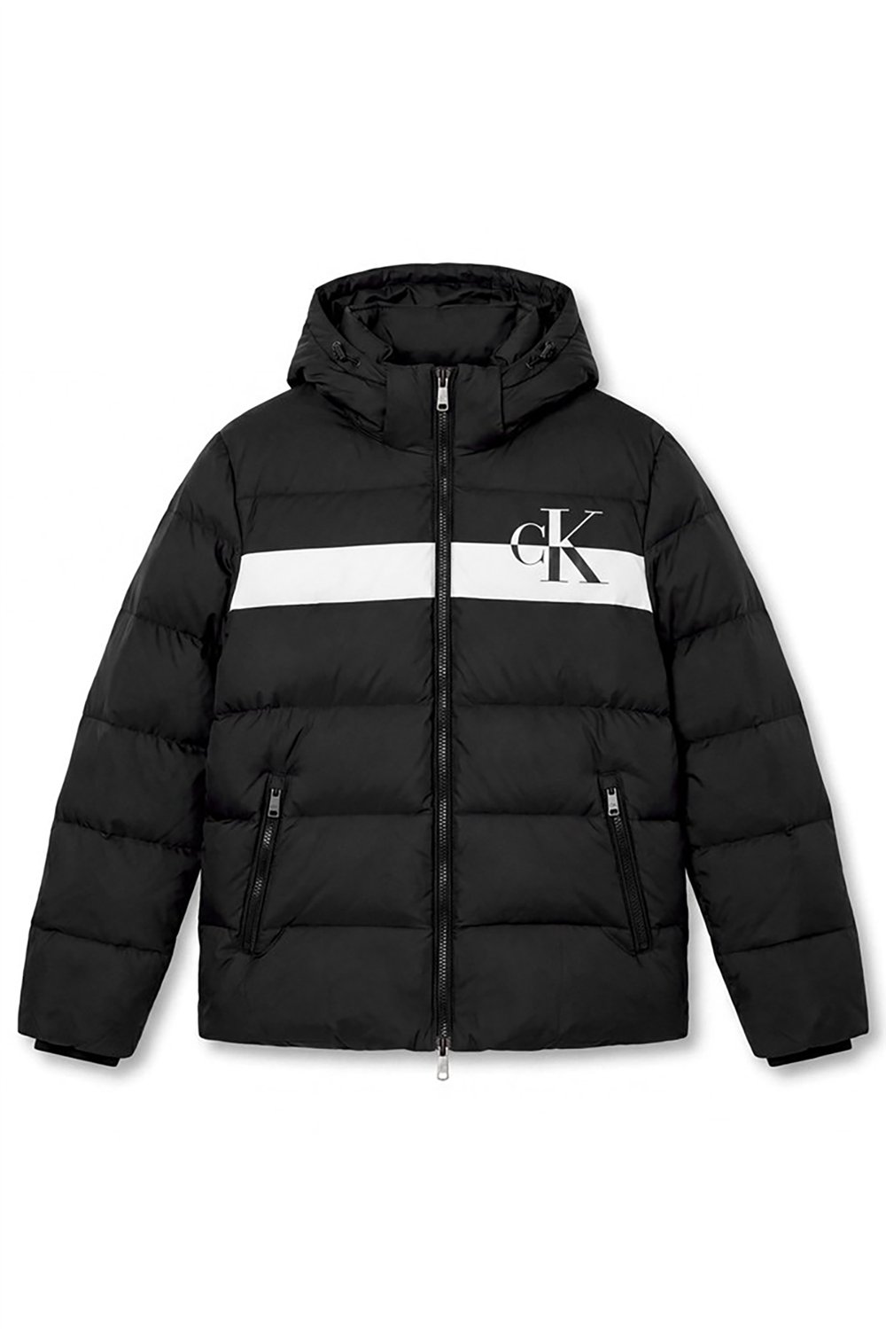 Calvin Klein Ls Nylon Colorblock Puffer Jkt Erkek Şişme Mont Siyah