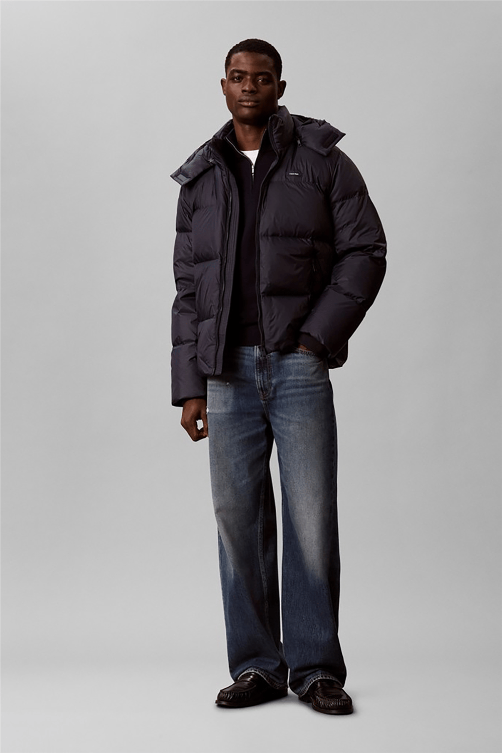 Calvin Klein Ls Nylon Detachable Hood Down Pu Erkek Mont Lacivert