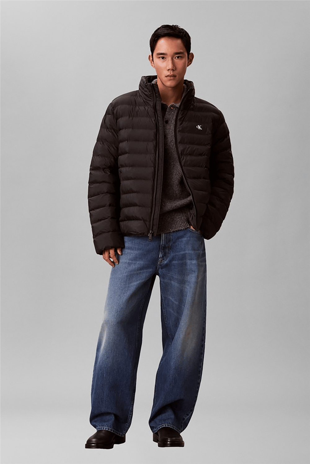 Calvin Klein Ls Nylon Lt Wt Hooded Fz Puffer Erkek Şişme Mont Siyah