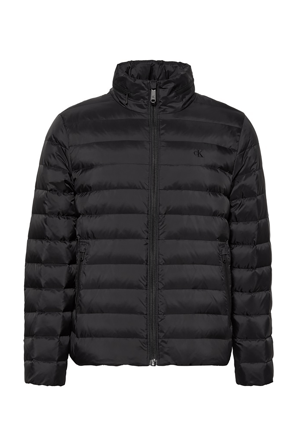 Calvin Klein Ls Nylon Lt Wt Hooded Fz Puffer Erkek Şişme Mont Siyah