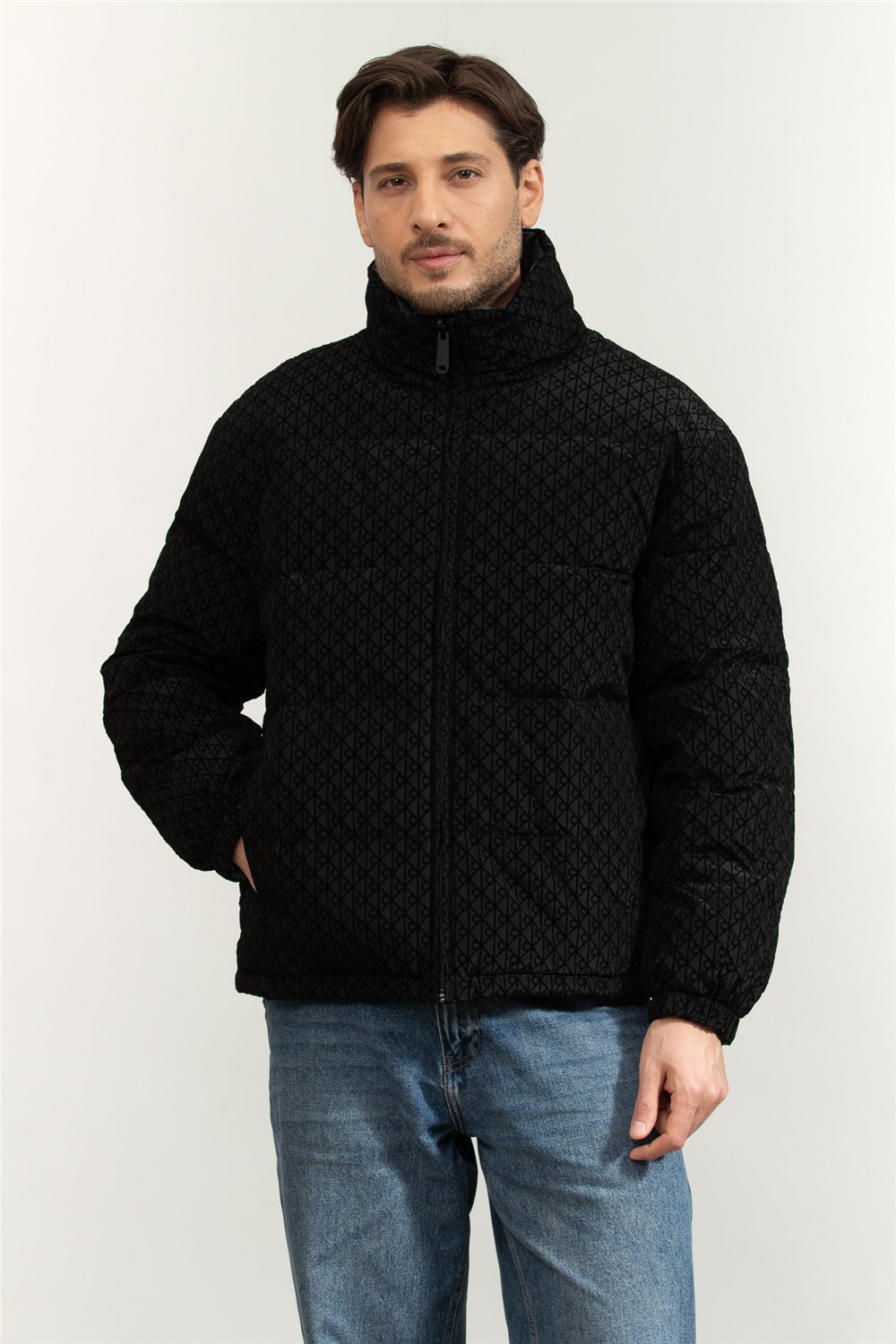 Calvin Klein LS Nylon Reversible Aop Down Puf Erkek Şişme Mont