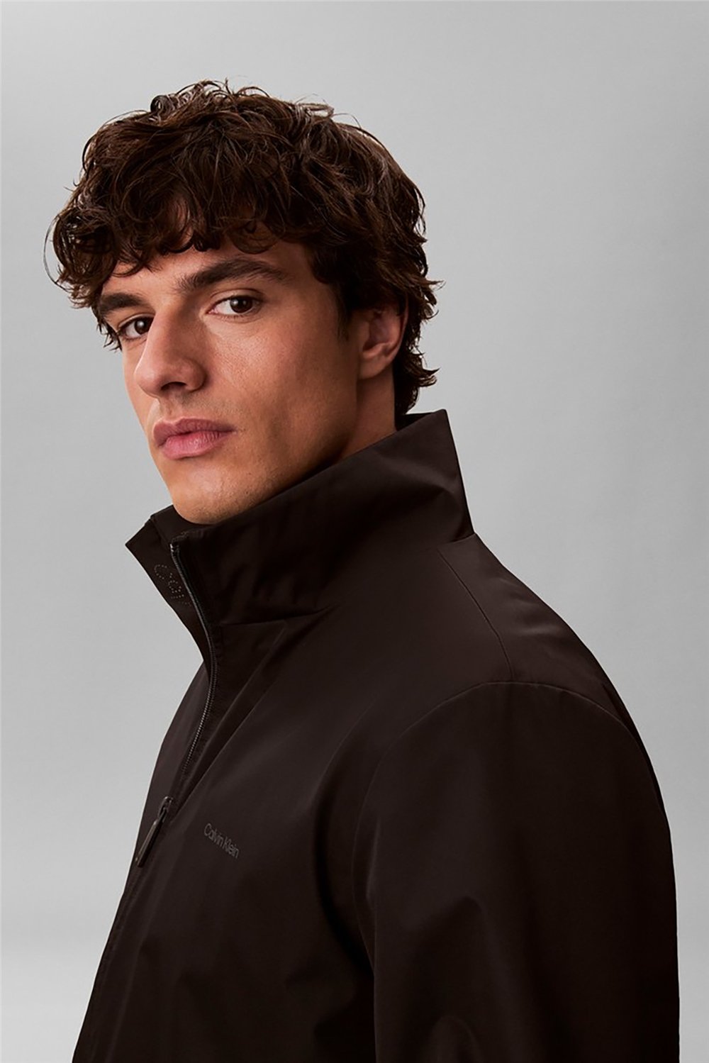 Calvin Klein Ls Nylon Stand Collar Windbreake Erkek Rüzgarlık Siyah