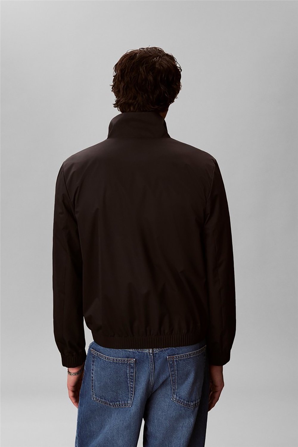 Calvin Klein Ls Nylon Stand Collar Windbreake Erkek Rüzgarlık Siyah