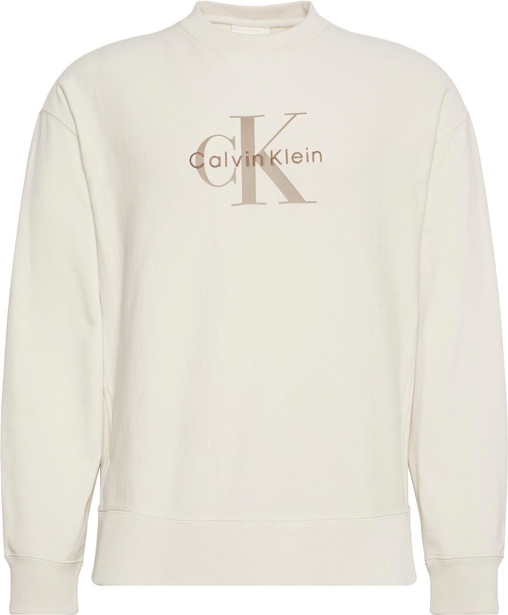 Calvin Klein Ls Premium Terry Monologo Cn Erkek Bisiklet Yaka Sweatshirt
