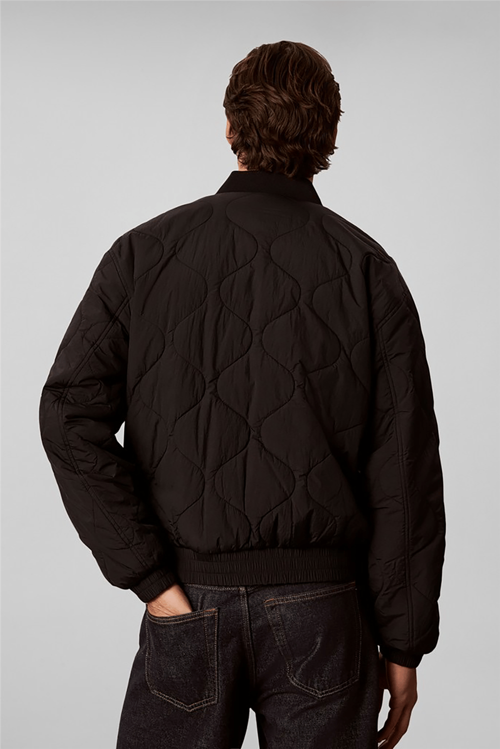 Calvin Klein Ls Rlxd Padded Nylon Reversible Erkek Mont Siyah
