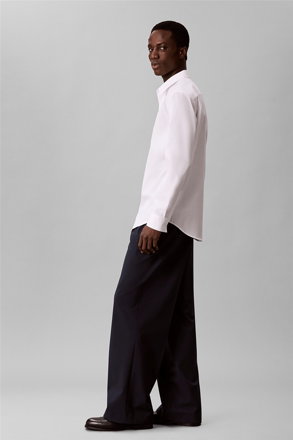 Calvin Klein Ls Sld Supima Str Classic Shirt Erkek Gömlek Beyaz