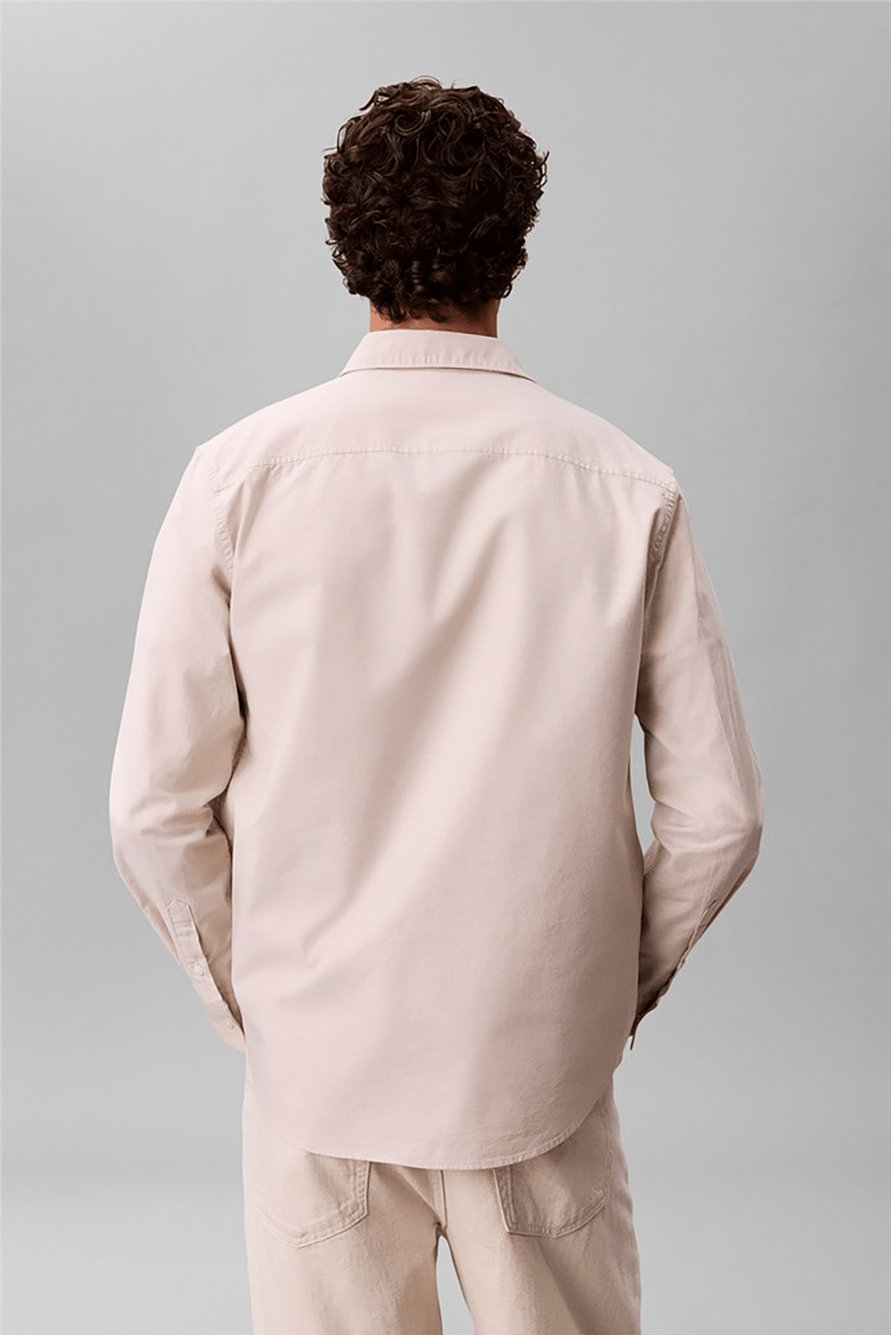 Calvin Klein LS Solid Oxford Classic Shirt Erkek Gömlek Beyaz