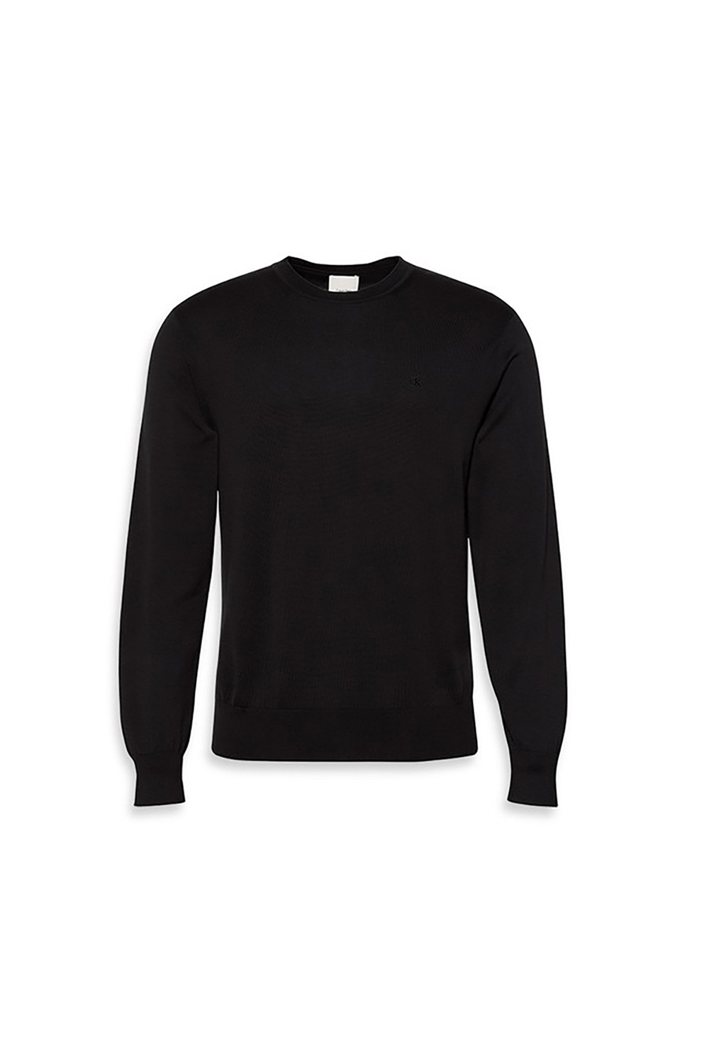 Calvin Klein LS Supima Cotton Crew 14Gg Erkek Triko Siyah