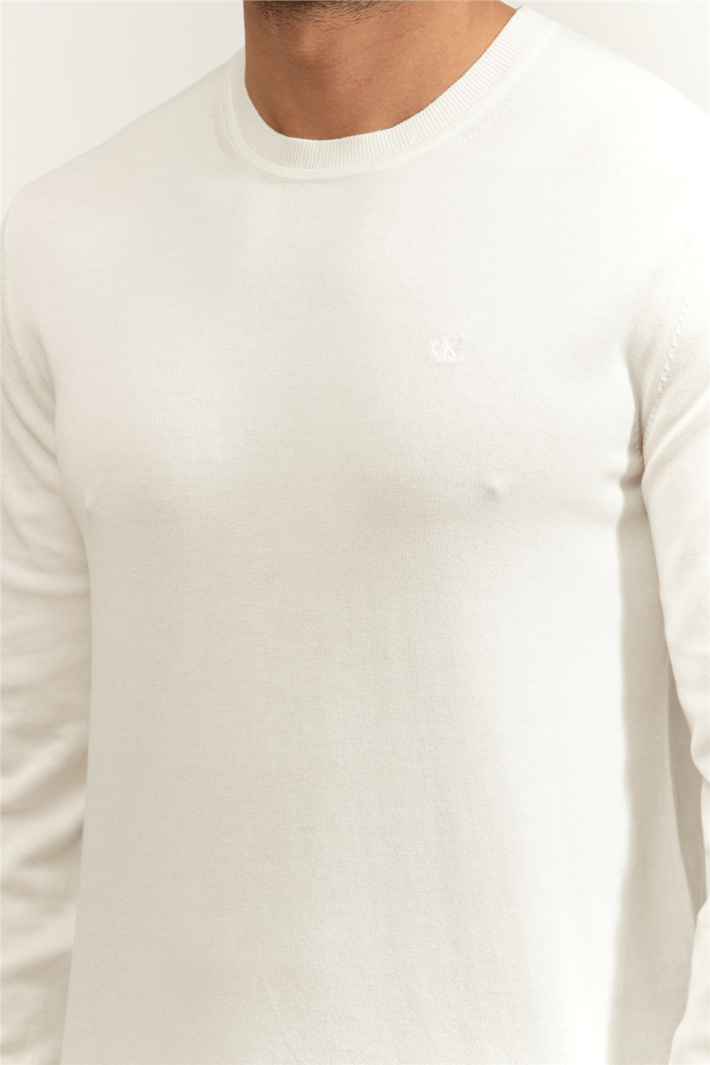 Calvin Klein LS Supima Cotton Crew 14Gg Erkek Triko