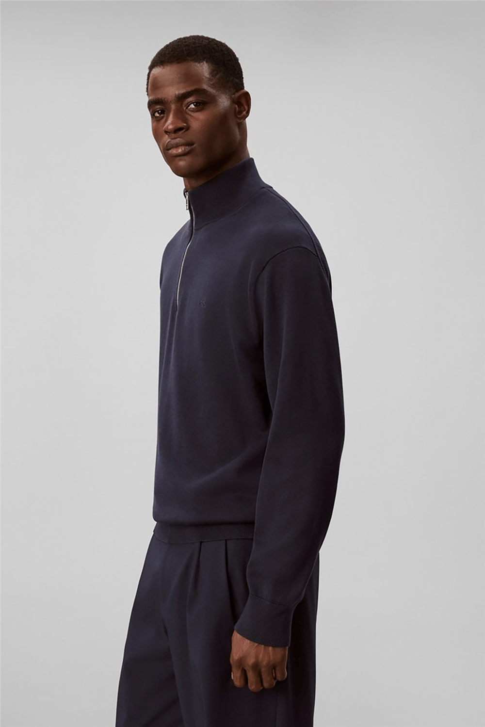 Calvin Klein Ls Supima Qz Sweater 14 Gg Erkek Triko Lacivert