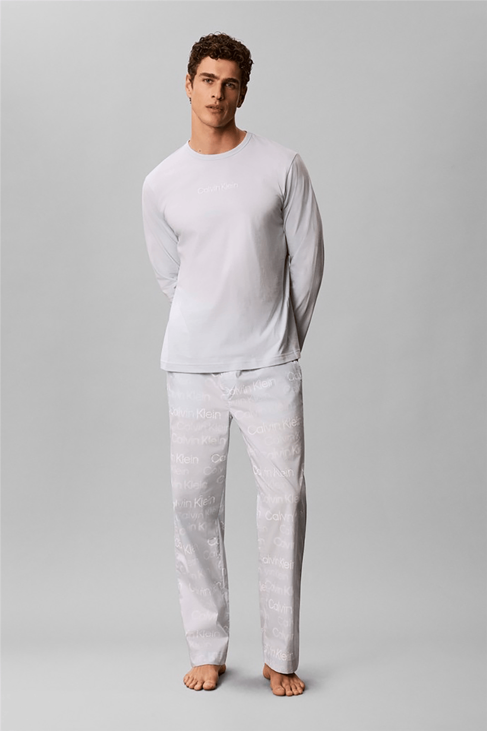 Calvin Klein Ls Tee Pant Set Erkek Pijama Takımı