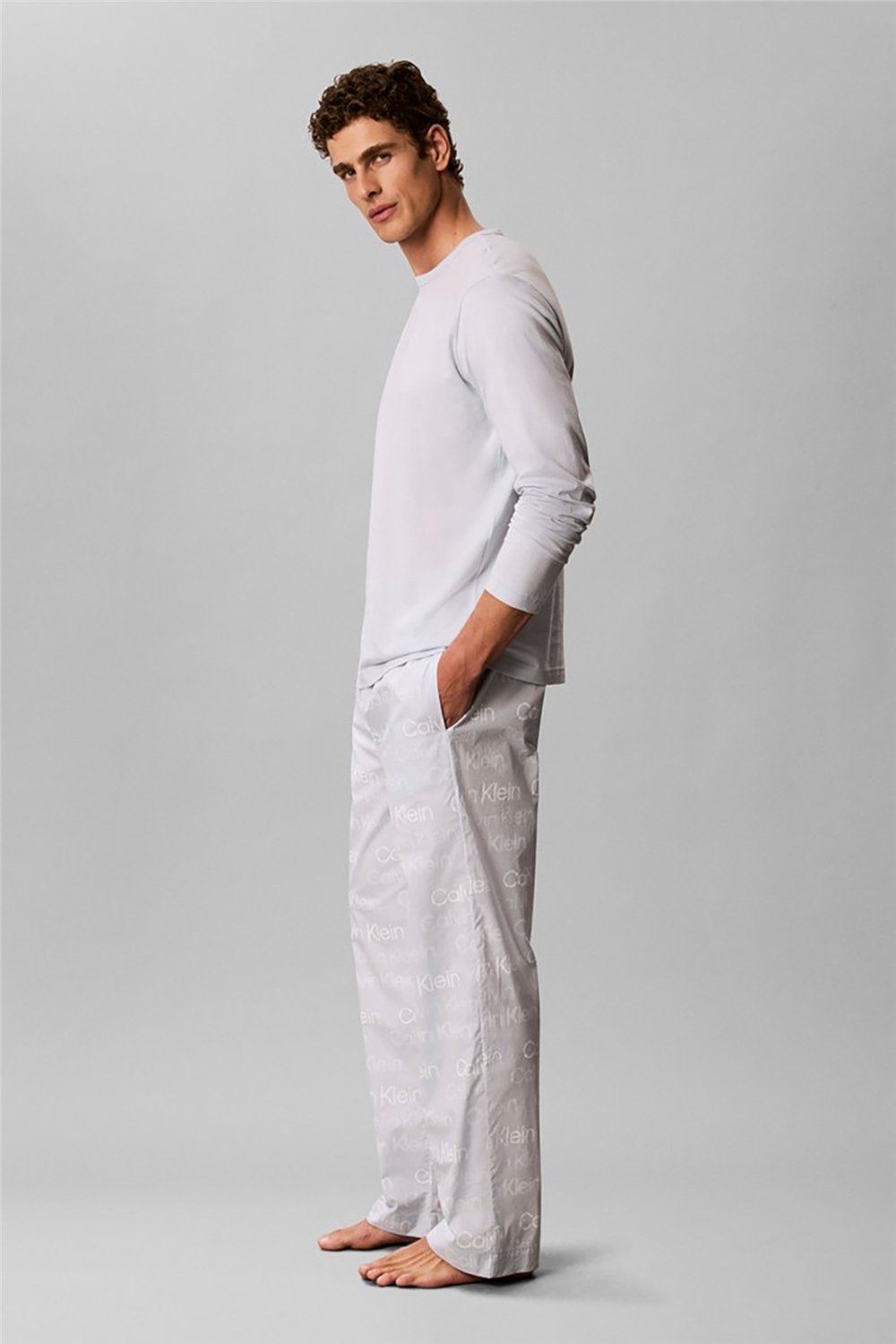 Calvin Klein Ls Tee Pant Set Erkek Pijama Takımı