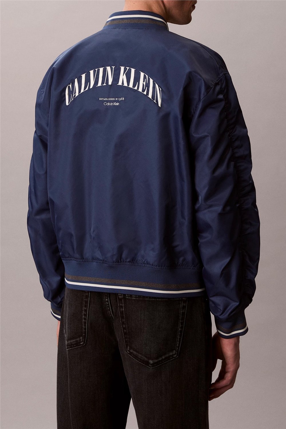 Calvin Klein Ls Unfilled Nylon Ti Erkek Mont Mavi