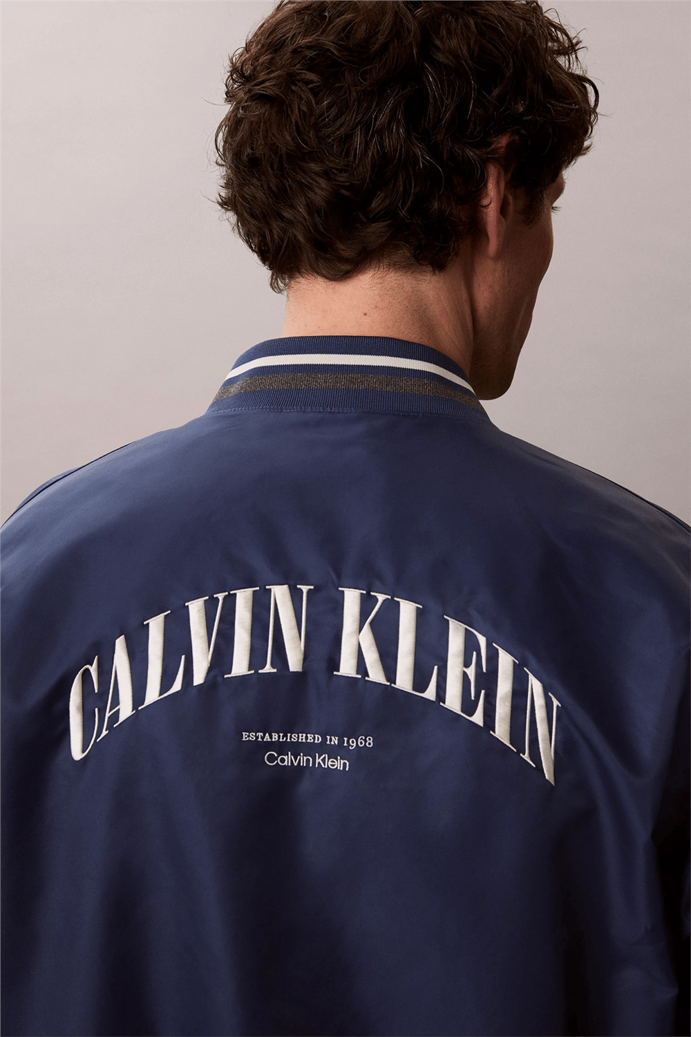 Calvin Klein Ls Unfilled Nylon Ti Erkek Mont Mavi