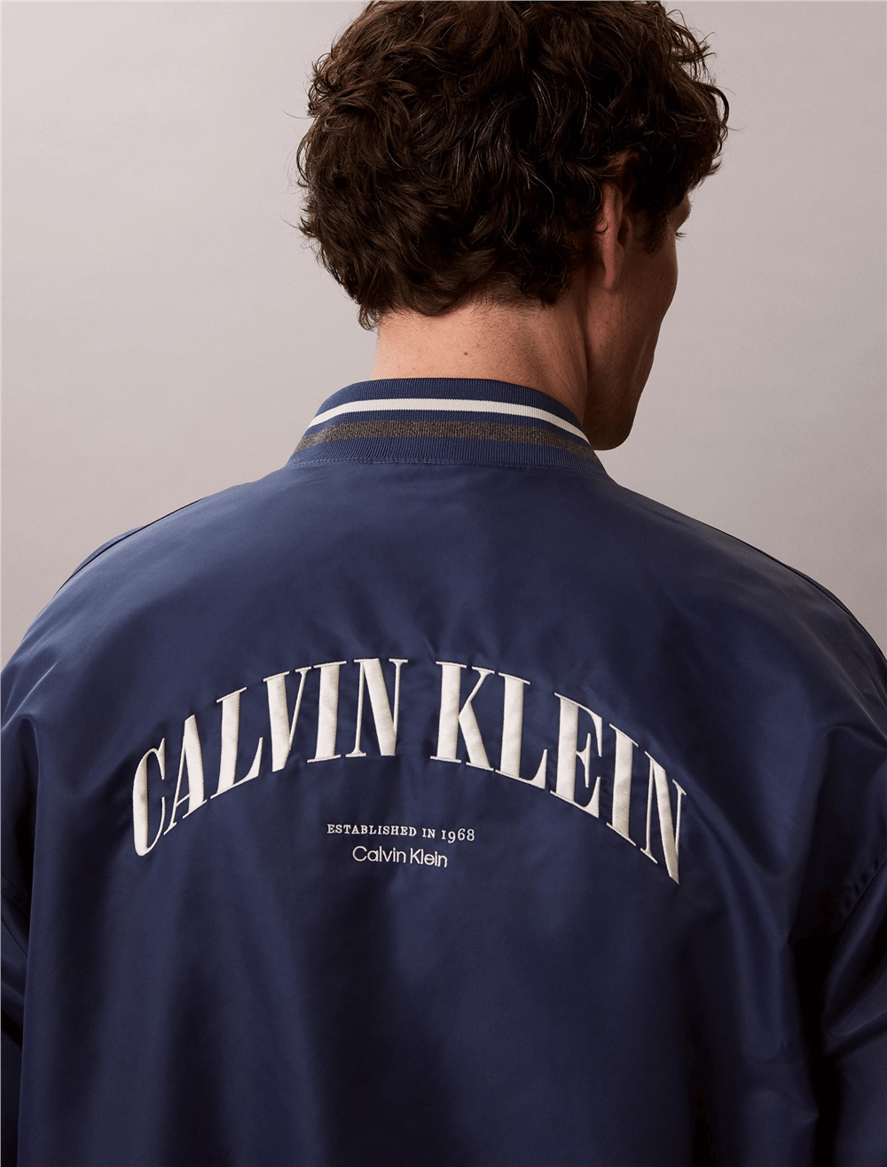 Calvin Klein Ls Unfilled Nylon Ti Erkek Mont Mavi