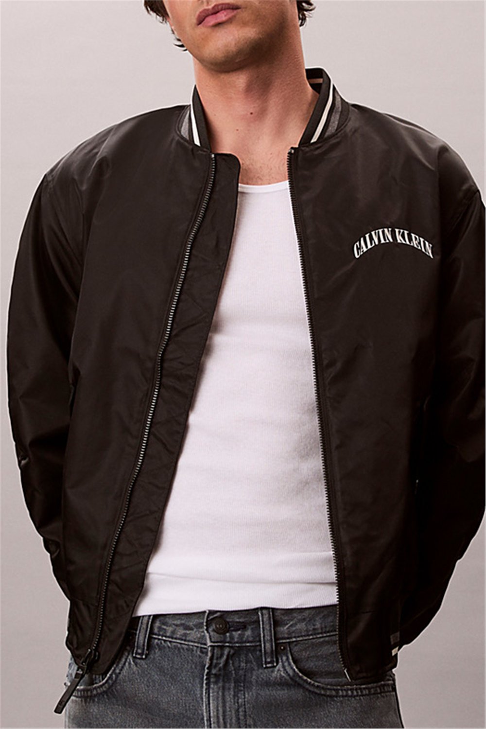 Calvin Klein Ls Unfilled Nylon Ti Erkek Mont Siyah