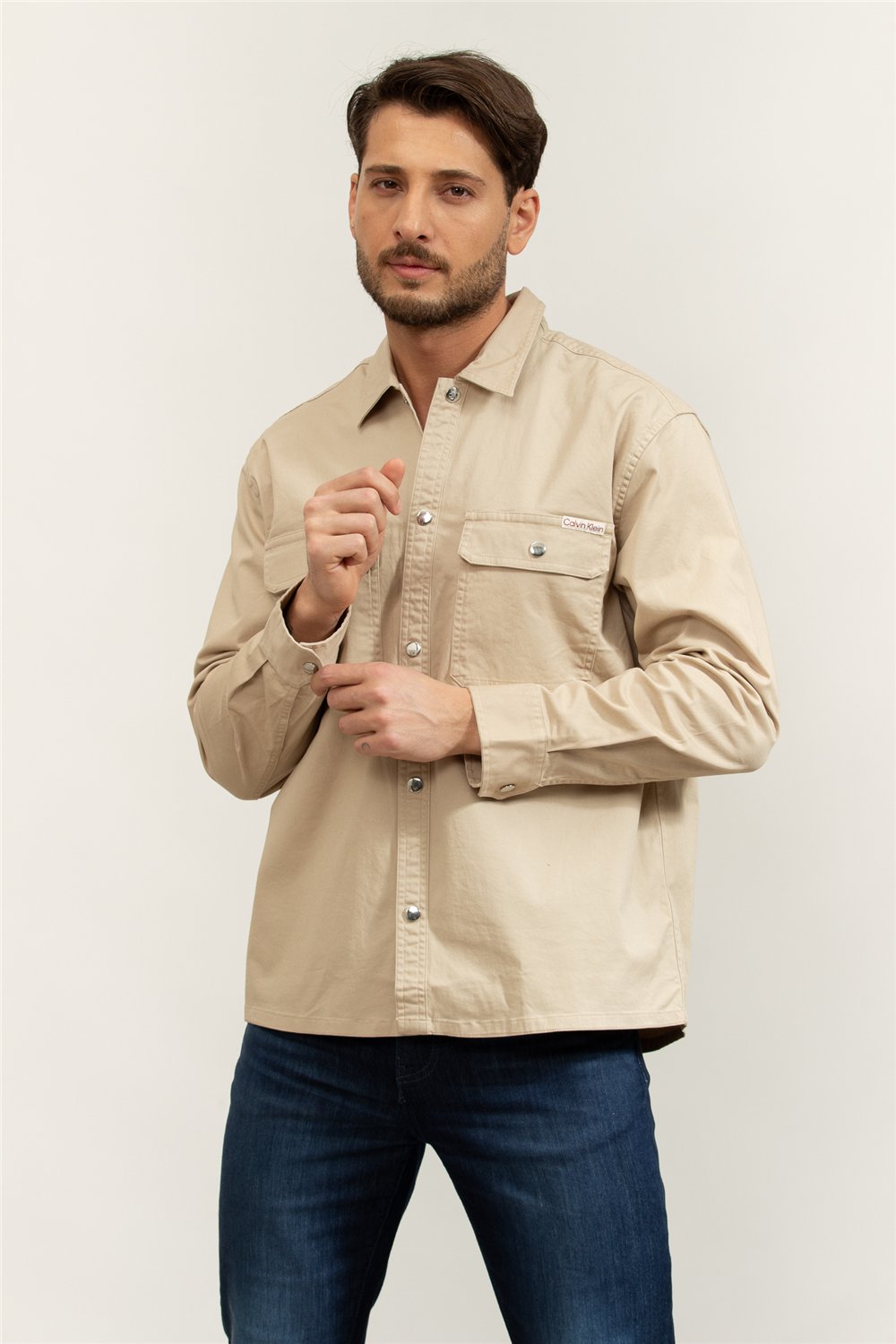 Calvin Klein LS Utility Relaxed Overshirt Erkek Gömlek