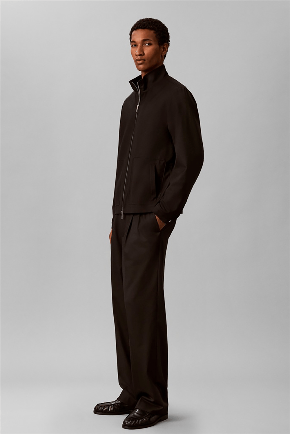 Calvin Klein Ls Wool Blend Zip Jkt Erkek Mont Siyah