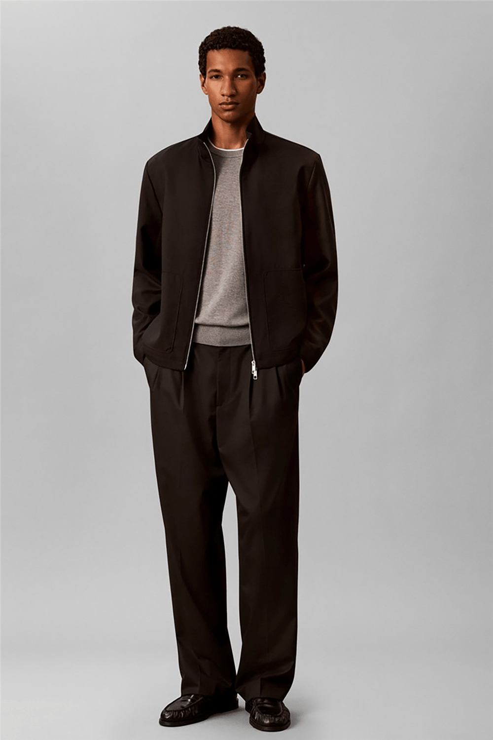 Calvin Klein Ls Wool Blend Zip Jkt Erkek Mont Siyah